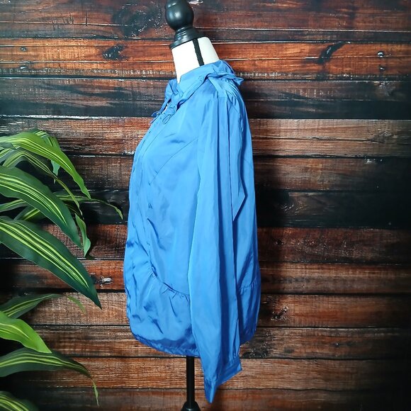 Zenergy Chicos Jacket Size 2 Large Full Zip Mock Hood Lightweight Blue Pockets - Picture 6 of 9